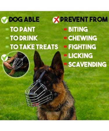 Durable Adjustable Wire Muzzle for German Shepherds & Large Dogs | Bronzedog Metal Basket - Ideal for Chewing & Biting - Buy Online on GoSupps.com