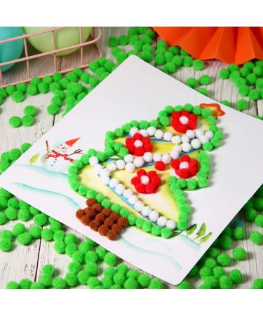 Shappy 500pcs 1 Inch Christmas Pom Pom Craft Balls for DIY Projects - Green Glitter Pompoms for Kids Holiday Decor - Buy Online on GoSupps.com