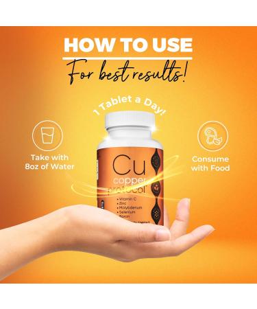 Copper Protocol Copper Supplements for Women and Men (90 Capsules) Boosts Energy Nourishes Body Anti-Aging Formula Includes Vitamin C Zinc & Selenium Non-GMO Made in USA - GMP Certified - Buy Online on GoSupps.com