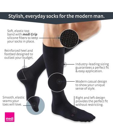 Mediven for Men Select Knee High Compression Stockings - 20-30 mmHg Closed Toe Grey | International Shipping Available - Buy Online on GoSupps.com