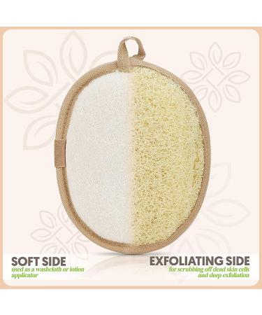 Almooni Premium Exfoliating Loofah Pad Body Scrubber - Natural Egyptian Shower Sponge for Deep Cleaning - 2 Count (1 Pack) - Buy Online on GoSupps.com
