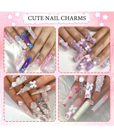 RODAKY 1000PCS Nail Charms - 3D Bows Hearts & Butterflies | Assorted Nail Art Decorations & Flatback Pearl Beads for DIY Manicure - Buy Online on GoSupps.com