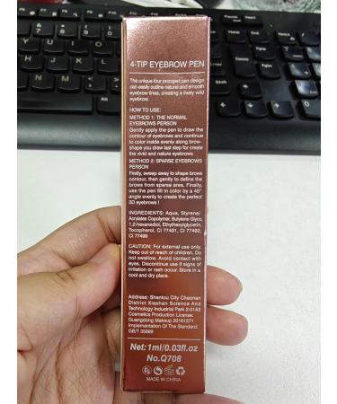 3D Waterproof Microblading Eyebrow Pencil - Dark Brown | Fine Stroke Contouring Pen with 4 Tips for Natural Makeup | International Shipping Available - Buy Online on GoSupps.com