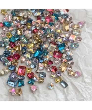 Nail tip bottom shaped diamond accessories Nail jewel pendant 30 colored mixed crystal diamonds 3-8MM - Buy Online on GoSupps.com
