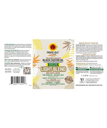 Tropic Isle Living Jamaican Black Castor Light Oil | Hair Growth Skin Conditioning Eyebrow & Eyelash Serum | 4oz Hydration & Strengthening Oil - International Shipping Available - Buy Online on GoSupps.com