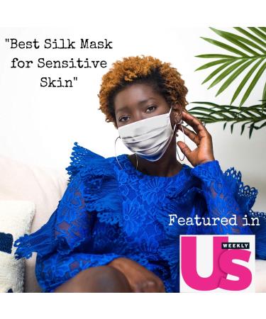 Celestial Silk Reusable Face Mask - Adjustable Washable Silk with Nose Wire - Black - Buy Online on GoSupps.com