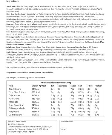 Pick & Mix Sweets Retro Candy Selection includes Fizzy Sour and Jelly Sweets Chocolate Pick n Mix Sweets - Buy Online on GoSupps.com