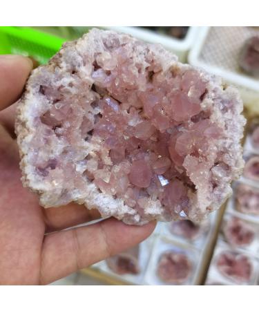 Natural Crystal Rough Gemstones for Decoration Natural Pink Amethyst Stone Quartz Raw Crystal Geode Room Decoration Amethyste Real Spiritual Crystals Aura Crystal