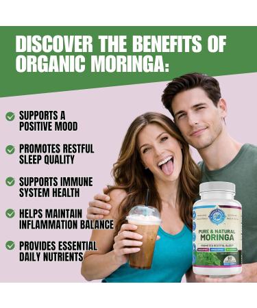 WHOLE WORLD WELLNESS Pure Moringa | Supports Immune & Gut Health | Sleep Aid | Rich in Antioxidants & Amino Acids | All Natural & Dairy Free | 60 Capsules | Made in The USA. - Buy Online on GoSupps.com