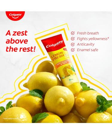 Colgate Lemon Fresh Gel Toothpaste Fights Yellowness of Teeth Freshens Breath Anticavity Toothpaste 120gm/4.3 Oz - Buy Online on GoSupps.com