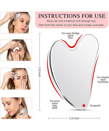 Shop Stainless Steel Gua Sha Facial Tools - Perfect Face Massager & Skincare Gift with Travel Pouch - Buy Online on GoSupps.com