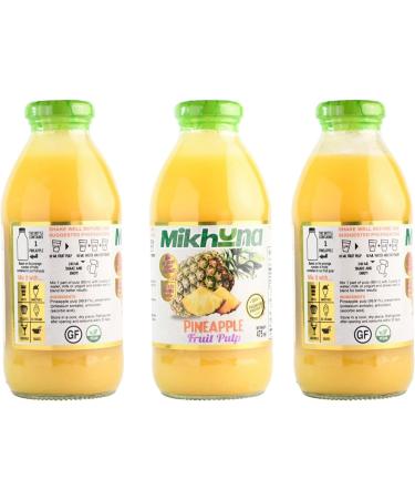 Mikhuna Pineapple Fruit Pulp 475ml - Ideal for Juice, Smoothies, Desserts, Cocktails, Ice Cream & Sauces - Buy Online on GoSupps.com
