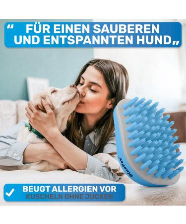 Bluepet Fellfein Bathing Brush for Short-Haired Dogs & Cats - Rubber Massage Brush for Loose Hair Dust & Dirt Removal - Ideal for Bathing & Massaging with Dog Shampoo - Buy Online on GoSupps.com