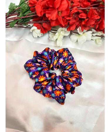 6 Satin Scrunchies Hair Scrunchies Frizz Prevention Silk Scrunchies for Girls & Stylish Hair Ties for Women Premium Hair Scrunchie for Styling Flower Design - Buy Online on GoSupps.com