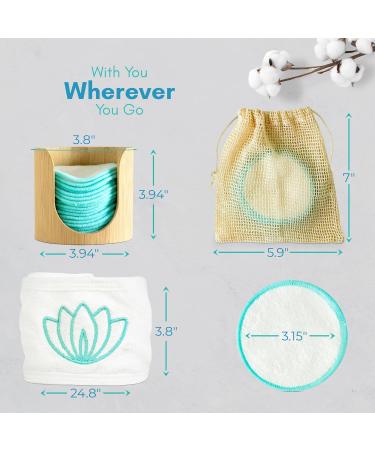 16 Pack Reusable Makeup Remover Pads - Eco-Friendly Cotton Pads with Laundry Bag & Bamboo Box - Perfect for Makeup Removal - Buy Online on GoSupps.com