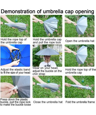 Vi Umbrella Hat - Adult and Kids Folding Cap for Beach, Fishing, Golf - Silver - Buy Online on GoSupps.com
