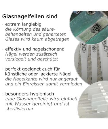 THREE SWORDS Glass Nail File - Double-Sided Washable & Includes Nail Polisher | International Shipping - Buy Online on GoSupps.com