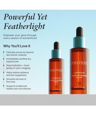 Phosis Revitalizing Face Oil and Luminous Calm Deep Hydration Cream Set - Moisturizer Duo for Dry Sensitive & Peri & Menopausal Skin with Vitamin C Ceramides & Botanicals - 1.7 fl oz + 1.0 fl oz - Buy Online on GoSupps.com