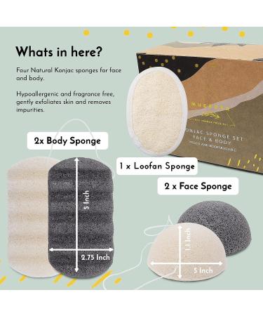 MUEROSA Konjac Sponge Set - 4 Piece Set for Face & Body - Buy Online on GoSupps.com