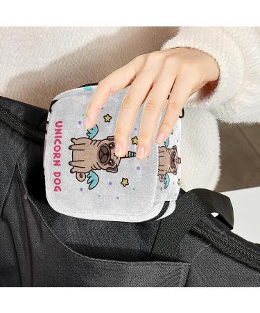 Unicorn Pug Period Pouch - Portable Tampon Holder for Purse - Feminine Product Organizer - First Period Gifts for Teen Girls - Buy Online on GoSupps.com