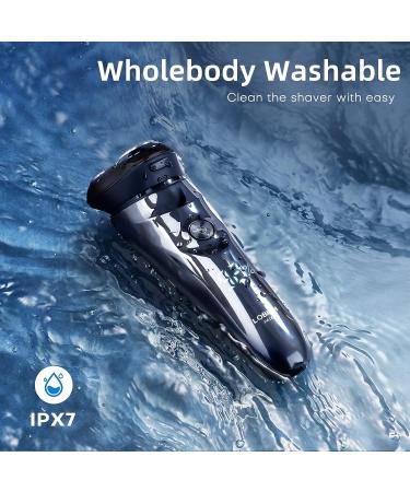 LOBINH Men's Electric Shaver - Waterproof IPX7 Wet/Dry Rechargeable Rotary Razor with Pop-up Trimmer & Fast Charging - PA188 - Buy Online on GoSupps.com
