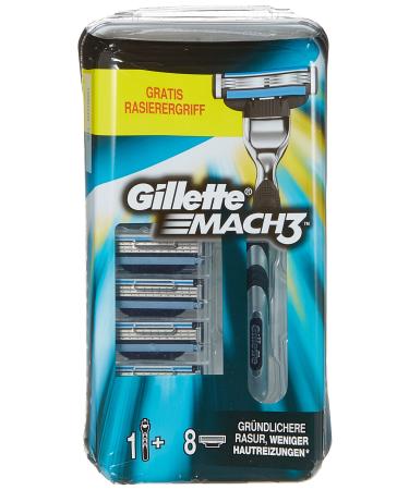 Gillette Mach3 razor blades 8 pieces + free handle