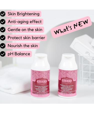 QUEEN TRANEX LOTION - Milky Body Serum with Kojic Acid Alpha Arbutin Glycolic Acid & Salicylic Acid | Brightening & Exfoliating Formula for Radiant Skin - International Shipping Available - Buy Online on GoSupps.com
