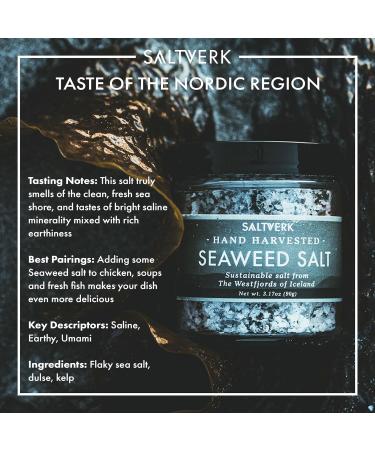 Saltverk Seaweed Sea Salt - 3.17 Ounces Jar - Hand Harvested Gourmet - Eco-Friendly - Buy Online on GoSupps.com
