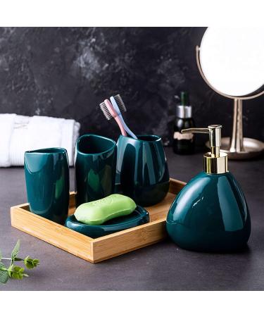Bathroom soap dispenser handwash dispenser bottle/Dark Green Bathroom Accessories Set Accesorios Para Ba o Apartment Necessities Contain Toothbrush Cup Soap Dispenser Soap Dish-dark green 5 set-G Silver Pump Dark Green 5 Set - Buy Online on GoSupps.com