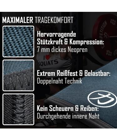 Strength Shop 7mm Neoprene Knee Band for Men & Women - Tear-Resistant IPF Competition Knee Sleeves for Powerlifting - Gray - Buy Online on GoSupps.com