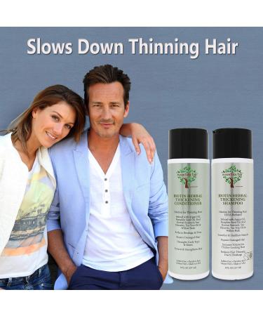 Mountain Top Biotin Thickening Shampoo & Conditioner Set - With Argan Oil, Pumpkin Seed Oil, Red Korean Seaweed, Saw Palmetto, Tea Tree Oil & Willow Bark - Sulfate Free - 16oz - All Hair Types - Buy Online on GoSupps.com