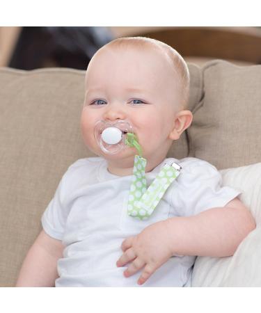 BooginHead Baby PaciGrip Pacifier Clip - Delicate Dot Polka Dots Green/White - Buy Online on GoSupps.com