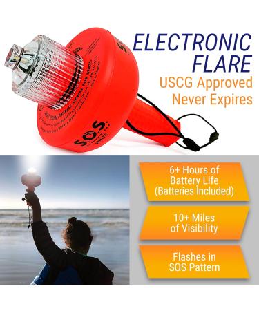 USCG Boating Safety Kit | Electronic Flare, First Aid, Whistle, Multi Tool | Waterproof Case | Plastic - Buy Online on GoSupps.com