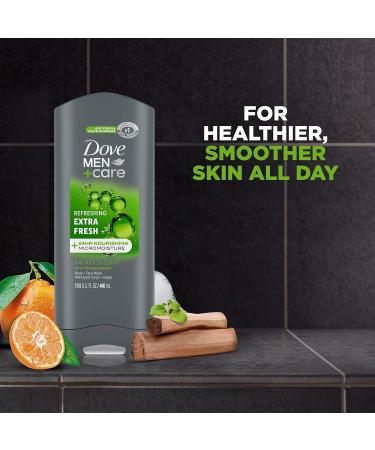 Dove Men Extra Fresh 13.5oz Body Wash & 3oz 2-in-1 Shampoo Conditioner for Men's Skin & Hair - Buy Online on GoSupps.com