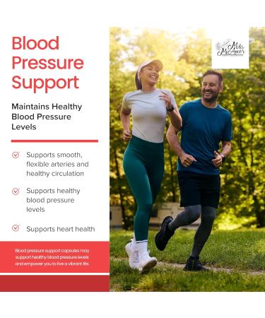 Milamiamor Blood Pressure Support Supplement with Hawthorn Garlic Hibiscus Olive Leaf Green Tea & Vitamins Supports Healthy Blood Pressure Levels & Heart Function - 90 Capsules - Buy Online on GoSupps.com