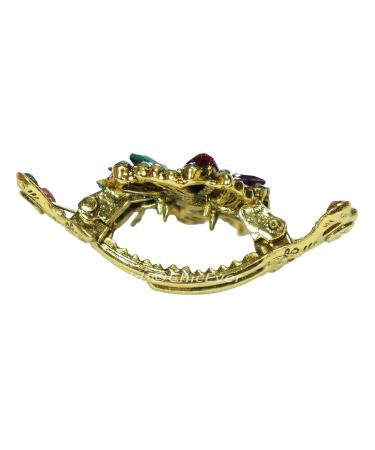 Beautiful Vintage Flower Hair Clip - Metal Rhinestones & Acrylic - Green Gold | International Shipping - Buy Online on GoSupps.com