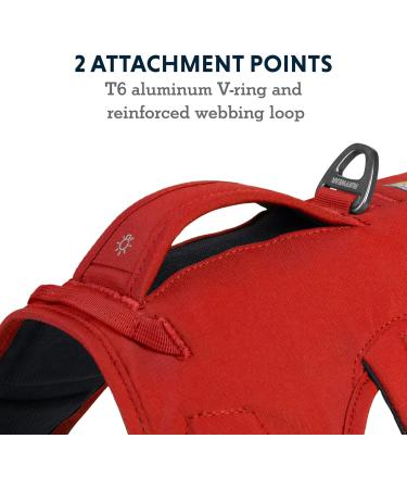 RUFFWEAR Web Master Dog Harness | Padded Anti-Escape Design | 2 Lead Attachments | Size Medium (69-81 cm) | Red Sumac - Buy Online on GoSupps.com