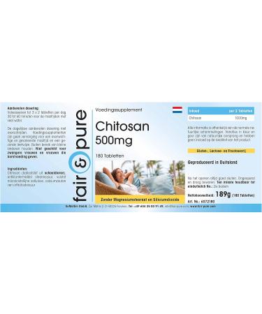 Fair & Pure Chitosan 500mg Supplement - 180 Tablets for Weight Management - Buy Online on GoSupps.com