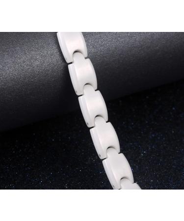 SunnyHouse Women's White Tungsten Carbide Magnetic Bracelet | Elegant Gift Box Included | International Shipping Available - Buy Online on GoSupps.com