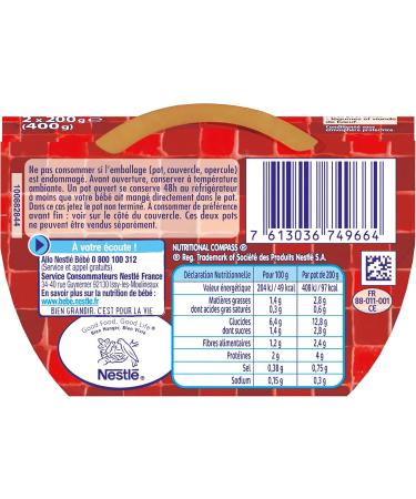 Nestl B b P'tite Vegetables Beef Bourguignon Recipe - 2 x 200g - From 12 Months - Buy Online on GoSupps.com