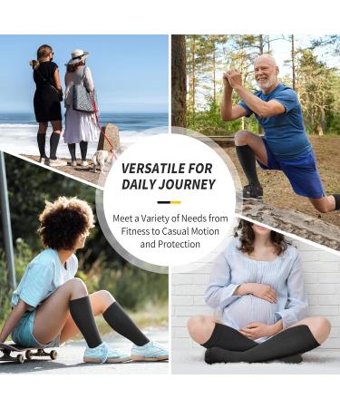 Cambivo 8 Pair Compression Stockings for Men & Women | 8-15 mmHg Support Socks for Running Work & Travel | Comfortable Daily Wear (S-M) - Buy Online on GoSupps.com