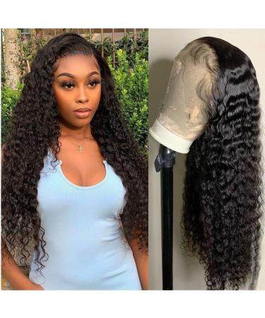 Deep Wave Lace Front Wigs Human Hair 13x4 HD Lace Frontal Curly Wigs for Black Women Wet and Wavy Human Hair Wigs Pre Plucked with Baby Hair Natural Hairline 180 Density 20 Inch 20 Inch 13X4 Deep Wave Lace Front Wigs Human…