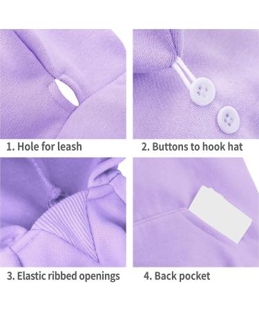 Frienperro 100% Cotton Small Dog Hoodie - Winter Warm Pet Sweatshirt for Chihuahua, Teacup Yorkie, Small Dogs - Purple X-Small - Buy Online on GoSupps.com