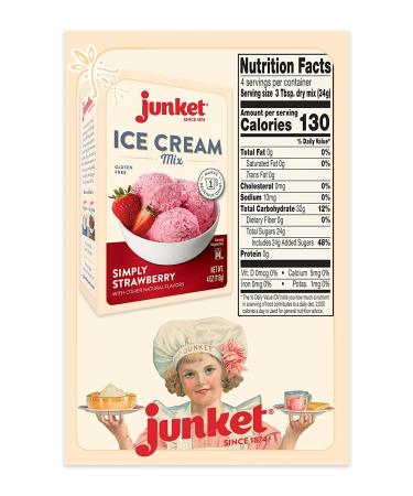 Junket Simply Strawberry Ice Cream Mix 4oz (Pack of 3) - Delicious Homemade Treat - Buy Online on GoSupps.com