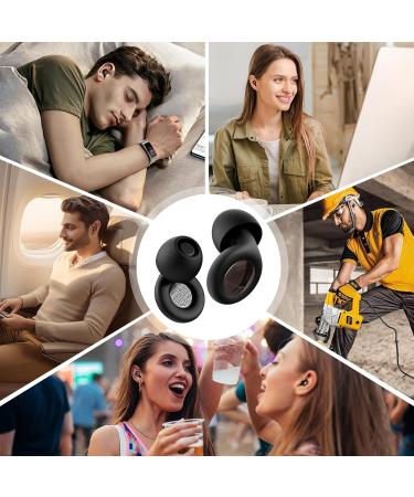 Buy Ear Plugs for Noise Reduction - Reusable Soft Silicone for Sleep Concerts Work & Travel - 30dB Hearing Protection with Storage Case - Black - Buy Online on GoSupps.com