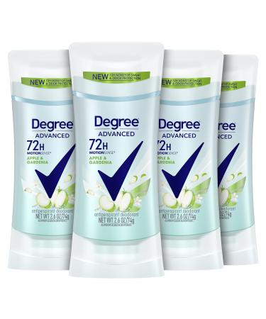 Degree Advanced Antiperspirant Deodorant 72-Hour Sweat & Odor Protection Apple & Gardenia Deodorant for Women with MotionSense Technology 2.6 oz, Pack of 4 Fresh 2.6 Ounce (Pack of 4)