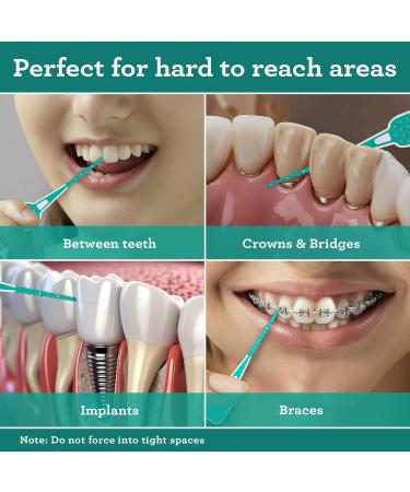 GuruNanda Interdental Picks - Super Soft Rubber Floss Picks for Gentle Gum Care | Pack of 100 | Effective Food & Plaque Removal - Buy Online on GoSupps.com