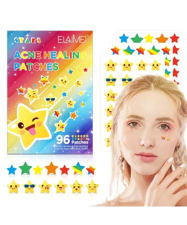 Acne Patch Pimple Patch Star Shaped Acne Absorbing Cover Patch Hydrocolloid Pimple Patches Absorb Fluid and Reduce Inflammation Star Pimple Patches for Face Star Patches for Pimples (96 Count) 1 Ounce (Pack of 96)