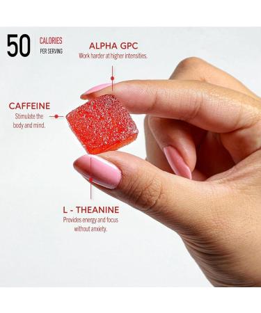 Pre-Workout Energy Gummies - Watermelon Flavor | 75 Vegan Non-GMO Gluten-Free Gummies with Caffeine & Alpha GPC - Buy Online on GoSupps.com