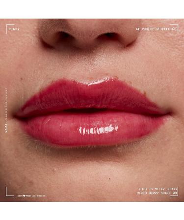 NYX Professional Makeup Milky Gloss Lip Gloss - Mixed Berry Shake (Raspberry) 12-Hour Hydration, Vegan & Scented - Buy Online on GoSupps.com